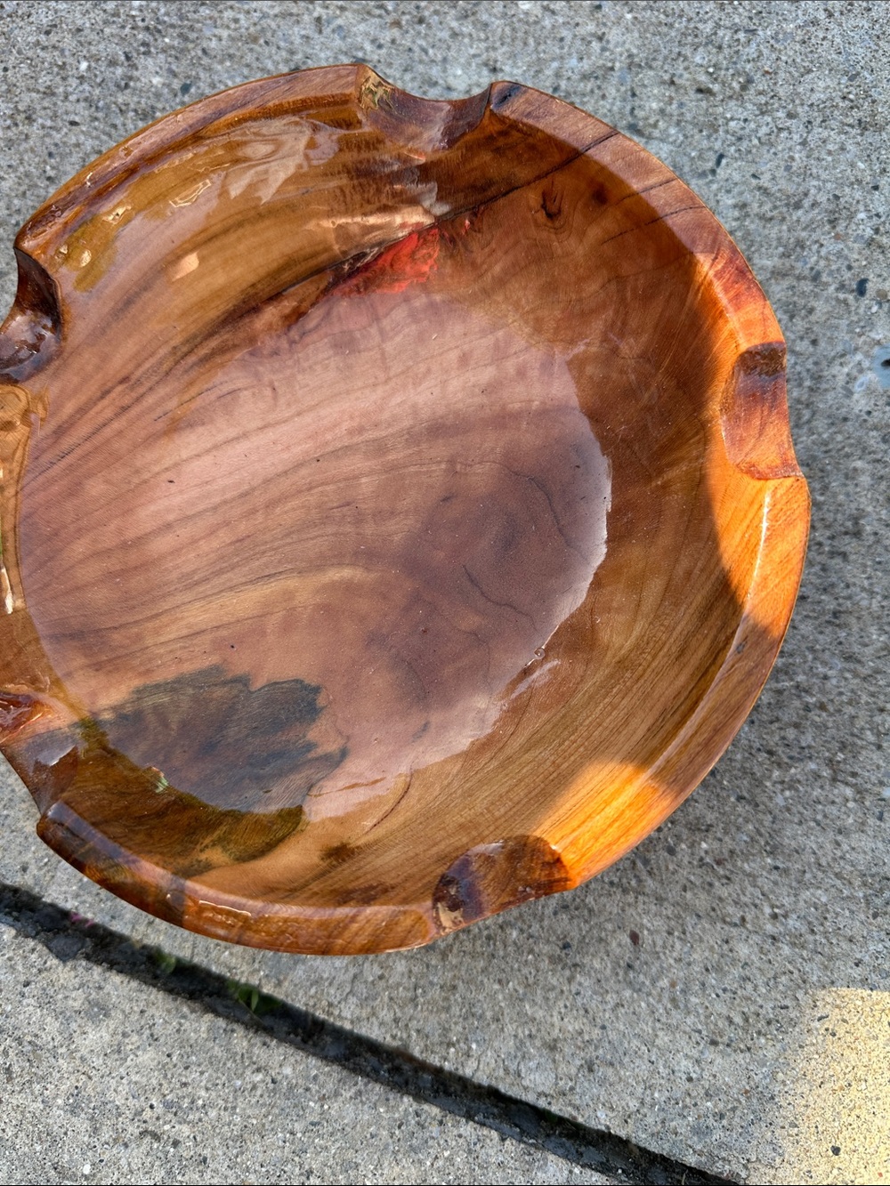 Hand-Turned Wooden Ashtray — Rich Brown Finish